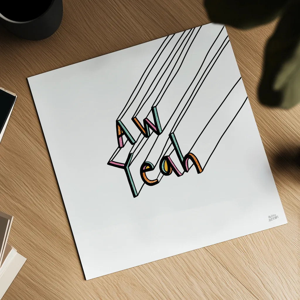 Cool Saying II by Melissa Averinos. Shown as a detailed flat fine art print, highlighting archival giclee quality. Available as an archival giclee rolled canvas, fine art paper, or poster print. SKU 59171a.