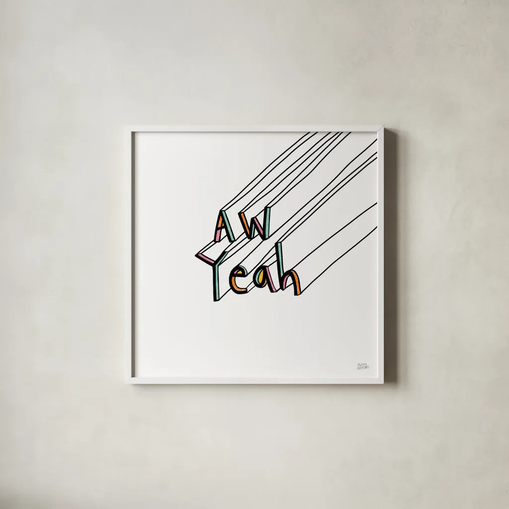 Cool Saying II by Melissa Averinos. Shown in a crisp white glass frame for a clean and minimalist style. Available as an archival giclee rolled canvas, fine art paper, or poster print. SKU 59171a.
