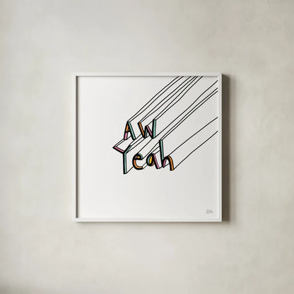 Cool Saying II by Melissa Averinos. Shown in a crisp white glass frame for a clean and minimalist style. Available as an archival giclee rolled canvas, fine art paper, or poster print. SKU 59171a.