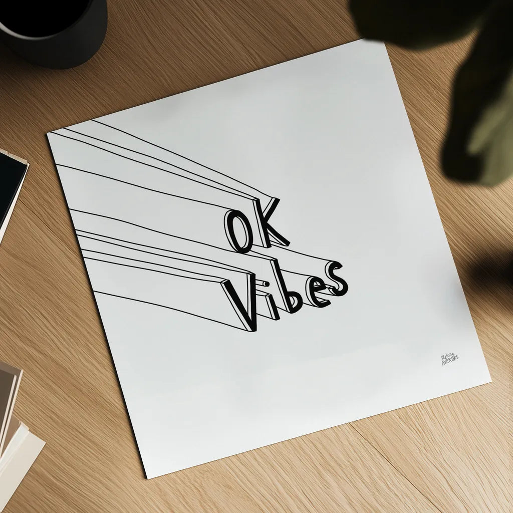 Cool Sayings I BW by Melissa Averinos. Shown as a detailed flat fine art print, highlighting archival giclee quality. Available as an archival giclee rolled canvas, fine art paper, or poster print. SKU 64387a.