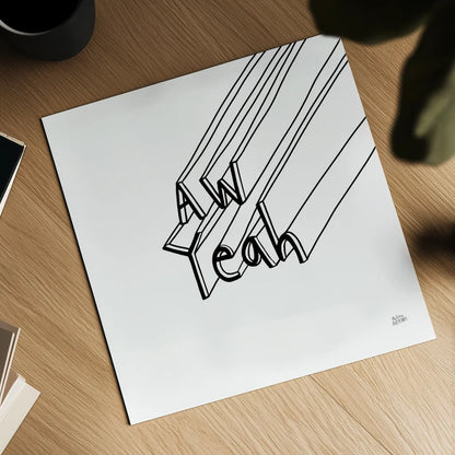 Cool Sayings II BW by Melissa Averinos. Shown as a detailed flat fine art print, highlighting archival giclee quality. Available as an archival giclee rolled canvas, fine art paper, or poster print. SKU 64388a.