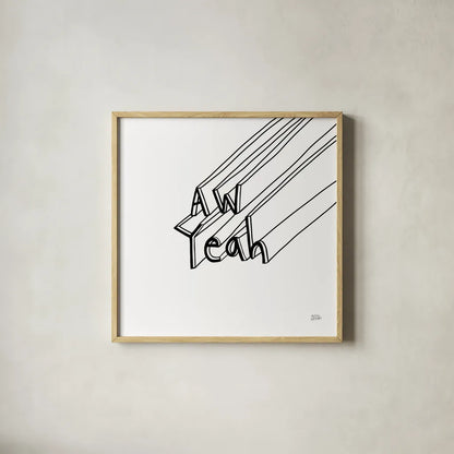 Cool Sayings II BW by Melissa Averinos. Shown in a natural wood glass frame for a timeless modern aesthetic. Available as an archival giclee rolled canvas, fine art paper, or poster print. SKU 64388a.