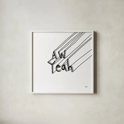 Cool Sayings II BW by Melissa Averinos. Shown in a crisp white glass frame for a clean and minimalist style. Available as an archival giclee rolled canvas, fine art paper, or poster print. SKU 64388a.
