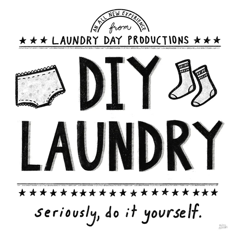 DIY Laundry by Melissa Averinos. SKU 59178a. Archival Giclee Fine art print for wall decor.
