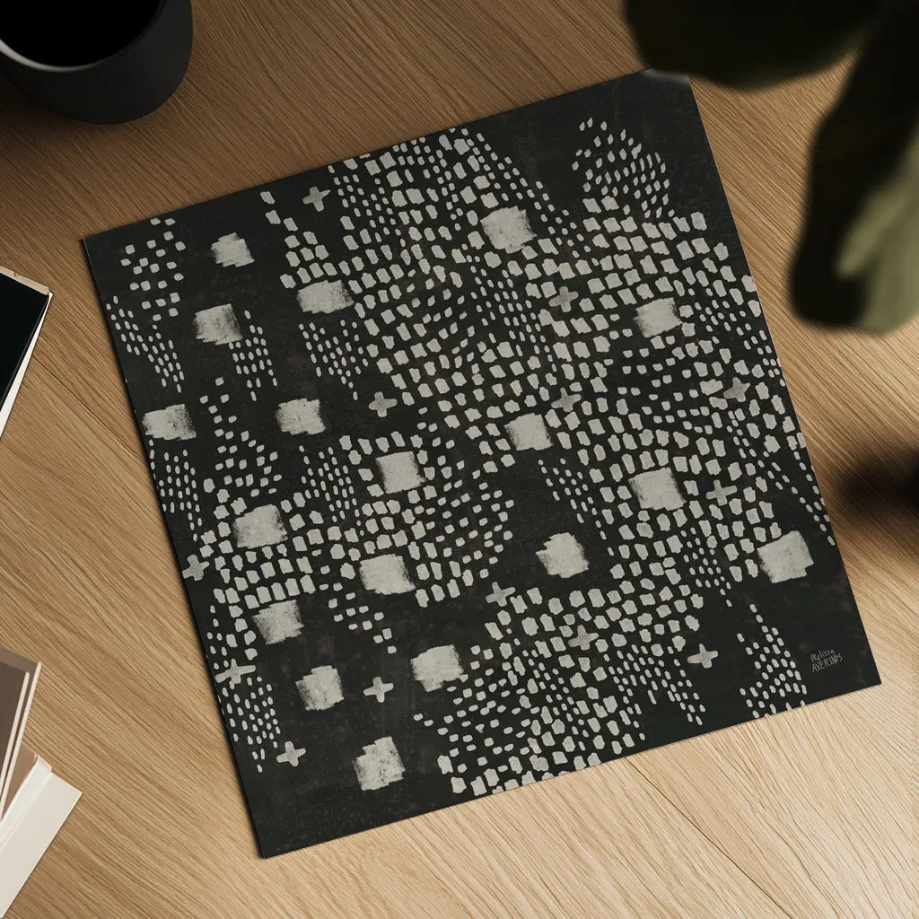 Dots and Blocks by Melissa Averinos. Shown as a detailed flat fine art print, highlighting archival giclee quality. Available as an archival giclee rolled canvas, fine art paper, or poster print. SKU 69864a.