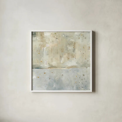 Dreaming of the Shore Neutral by Melissa Averinos. Shown in a crisp white glass frame for a clean and minimalist style. Available as an archival giclee rolled canvas, fine art paper, or poster print. SKU 28915a.