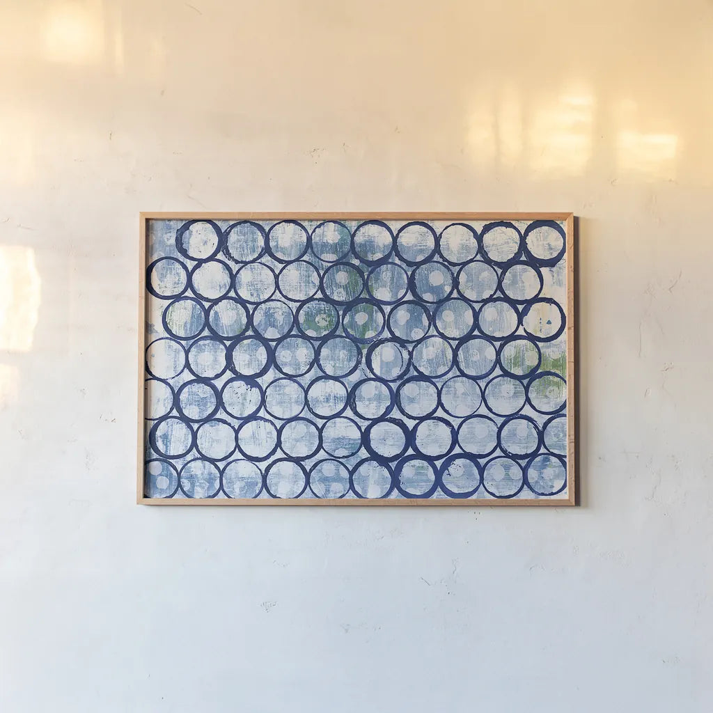 Eclipse I by Melissa Averinos. shown as a paper print in a natural frame. Available as a archival giclee rolled canvas, fine art paper, or poster print. SKU 29237i.