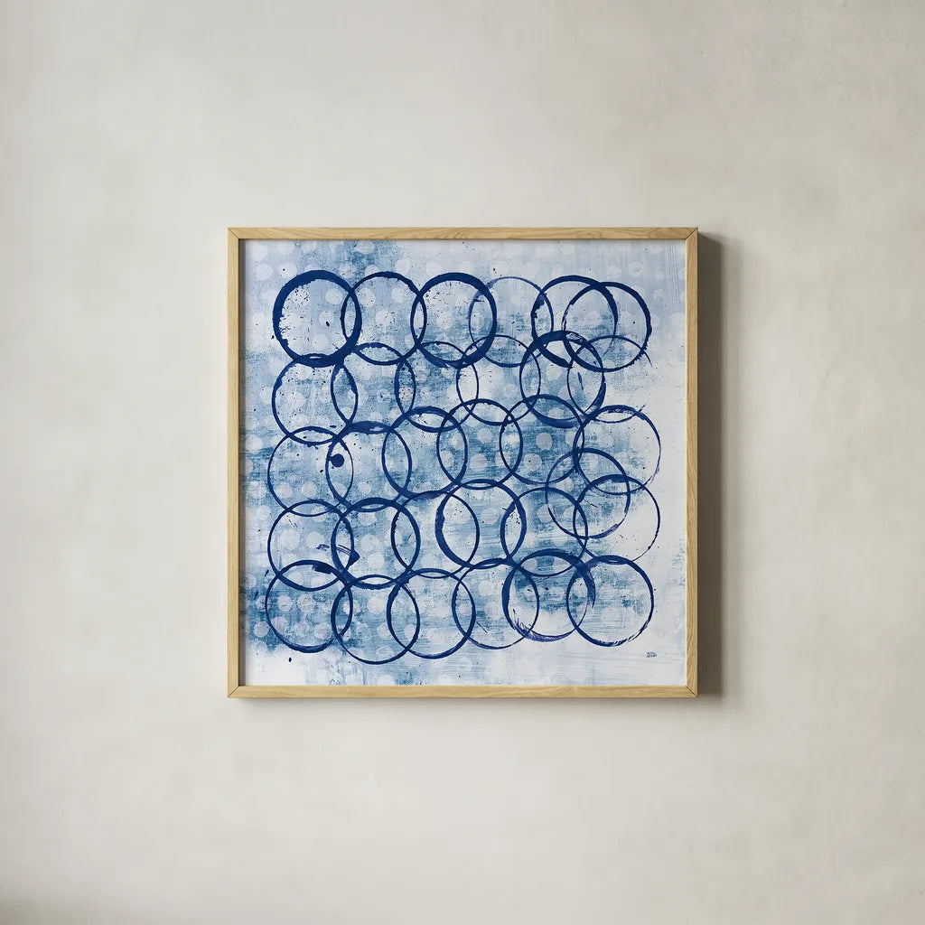 Eclipse II by Melissa Averinos. Shown in a natural wood glass frame for a timeless modern aesthetic. Available as an archival giclee rolled canvas, fine art paper, or poster print. SKU 29238a.