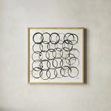 Eclipse II Neutral by Melissa Averinos. Shown in a natural wood glass frame for a timeless modern aesthetic. Available as an archival giclee rolled canvas, fine art paper, or poster print. SKU 29240a.