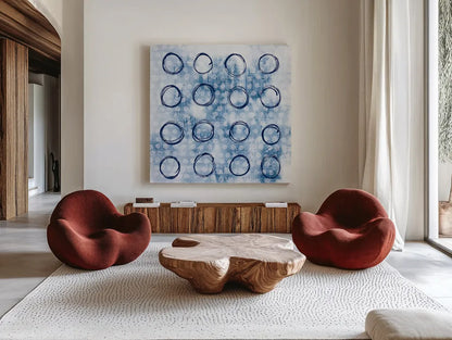 Eclipse III by Melissa Averinos. Shown as extra-large giant wall art in a modern living room. Available as an archival giclee rolled canvas, fine art paper, or poster print. SKU 29239a.
