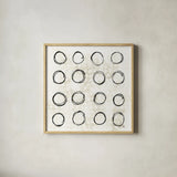Eclipse III Neutral by Melissa Averinos. Shown in a natural wood glass frame for a timeless modern aesthetic. Available as an archival giclee rolled canvas, fine art paper, or poster print. SKU 29241a.