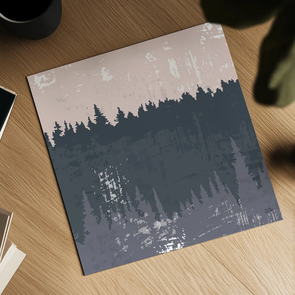 Evening Forest II by Melissa Averinos. Shown as a detailed flat fine art print, highlighting archival giclee quality. Available as an archival giclee rolled canvas, fine art paper, or poster print. SKU 57292a.