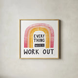 Everything Will Work Out by Melissa Averinos. Shown in a natural wood glass frame for a timeless modern aesthetic. Available as an archival giclee rolled canvas, fine art paper, or poster print. SKU 59985a.