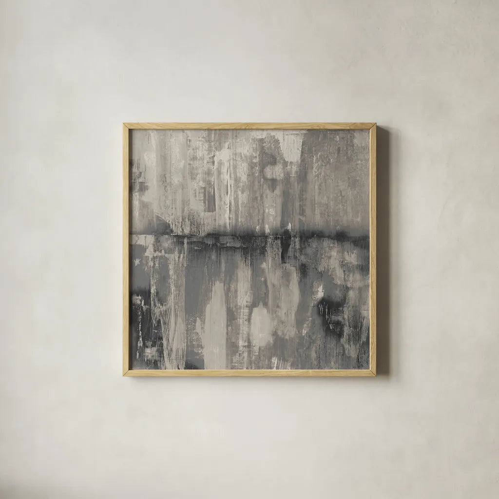 Fantasy Land Neutral by Melissa Averinos. Shown in a natural wood glass frame for a timeless modern aesthetic. Available as an archival giclee rolled canvas, fine art paper, or poster print. SKU 28916a.