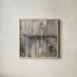 Fantasy Land Neutral by Melissa Averinos. Shown in a natural wood glass frame for a timeless modern aesthetic. Available as an archival giclee rolled canvas, fine art paper, or poster print. SKU 28916a.
