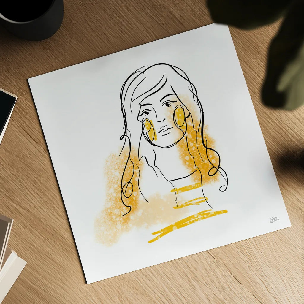 Feminine Ink I by Melissa Averinos. Shown as a detailed flat fine art print, highlighting archival giclee quality. Available as an archival giclee rolled canvas, fine art paper, or poster print. SKU 64431a.