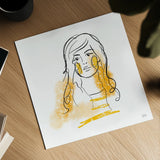 Feminine Ink I by Melissa Averinos. Shown as a detailed flat fine art print, highlighting archival giclee quality. Available as an archival giclee rolled canvas, fine art paper, or poster print. SKU 64431a.