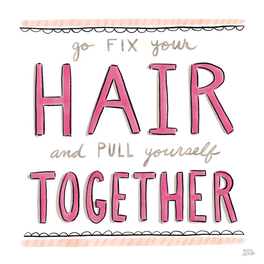 Fix Your Hair by Melissa Averinos. SKU 59173a. Archival Giclee Fine art print for wall decor.