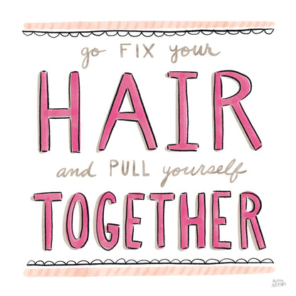 Fix Your Hair by Melissa Averinos. SKU 59173a. Archival Giclee Fine art print for wall decor.