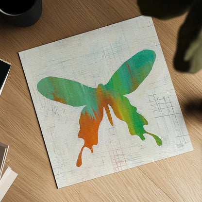 Flight Patterns Butterfly I by Melissa Averinos. Shown as a detailed flat fine art print, highlighting archival giclee quality. Available as an archival giclee rolled canvas, fine art paper, or poster print. SKU 25936a.