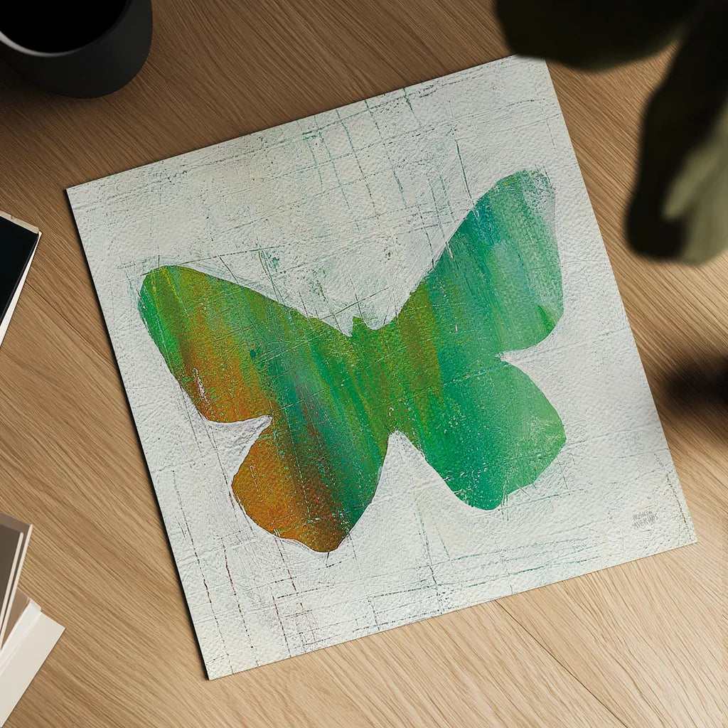 Flight Patterns Butterfly II by Melissa Averinos. Shown as a detailed flat fine art print, highlighting archival giclee quality. Available as an archival giclee rolled canvas, fine art paper, or poster print. SKU 25937a.