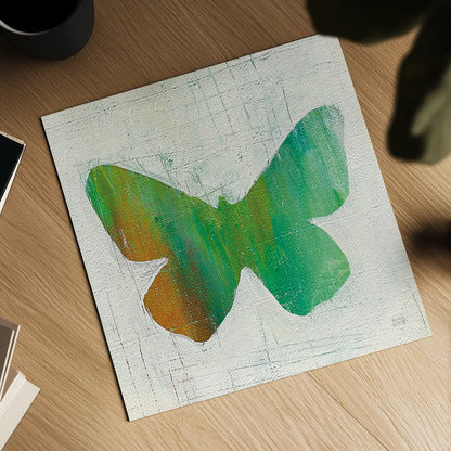 Flight Patterns Butterfly II by Melissa Averinos. Shown as a detailed flat fine art print, highlighting archival giclee quality. Available as an archival giclee rolled canvas, fine art paper, or poster print. SKU 25937a.