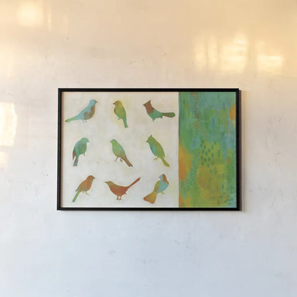 Flight Patterns I by Melissa Averinos. shown as a paper print in a black flame. Available as a archival giclee rolled canvas, fine art paper, or poster print. SKU 25660i.