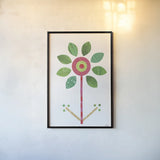 Flower Power II by Melissa Averinos. shown as a paper print in a black flame. Available as a archival giclee rolled canvas, fine art paper, or poster print. SKU 34029h.