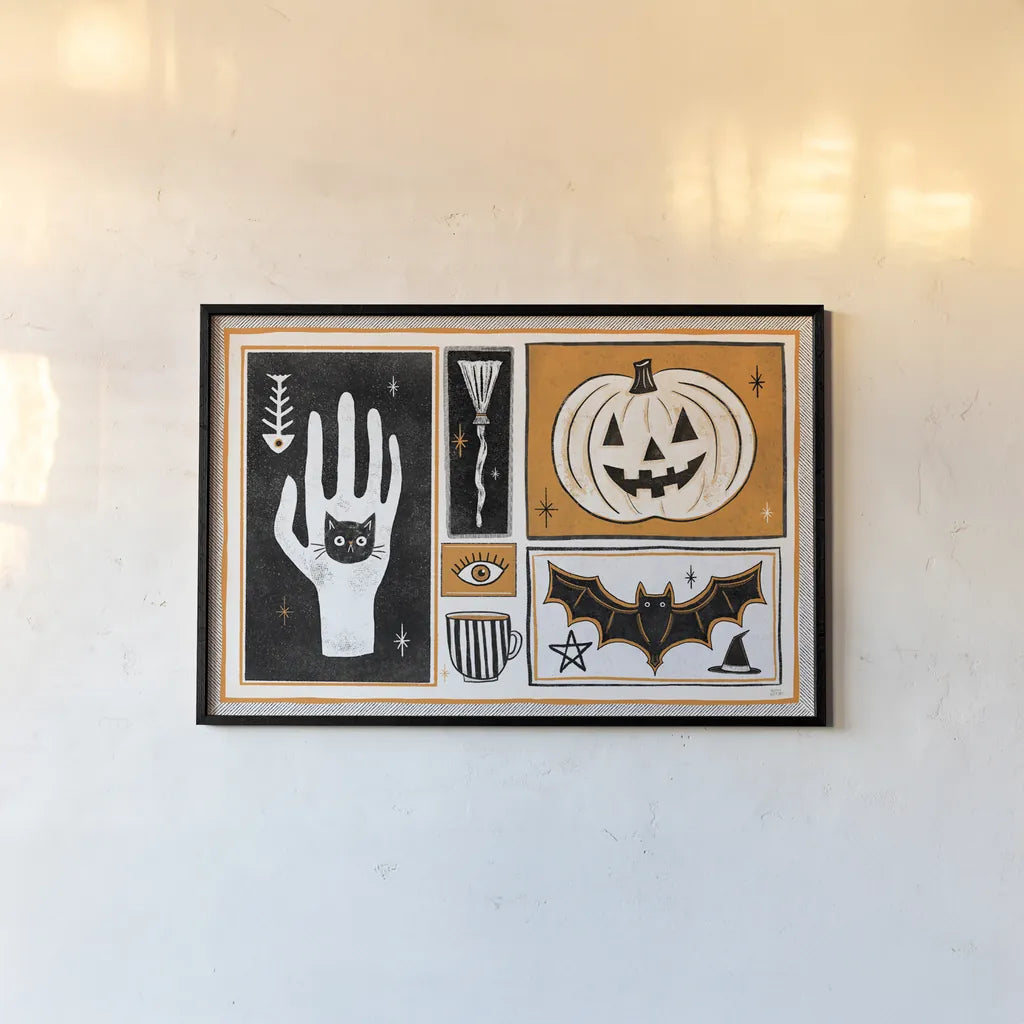 Frightfully Wicked I by Melissa Averinos. shown as a paper print in a black flame. Available as a archival giclee rolled canvas, fine art paper, or poster print. SKU 62789i.