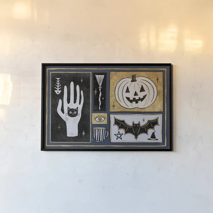 Frightfully Wicked I Dark by Melissa Averinos. shown as a paper print in a black flame. Available as a archival giclee rolled canvas, fine art paper, or poster print. SKU 65037i.