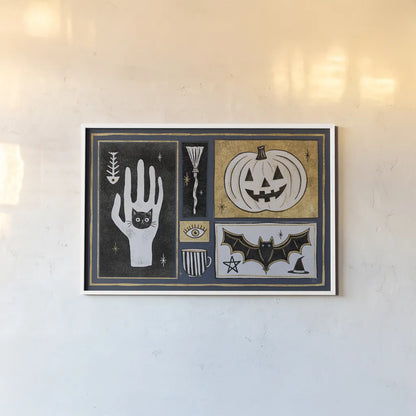 Frightfully Wicked I Dark by Melissa Averinos. shown as a paper print in a white frame. Available as a archival giclee rolled canvas, fine art paper, or poster print. SKU 65037i.