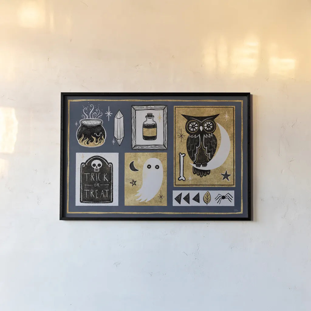 Frightfully Wicked II Dark by Melissa Averinos. shown as a paper print in a black flame. Available as a archival giclee rolled canvas, fine art paper, or poster print. SKU 65038i.