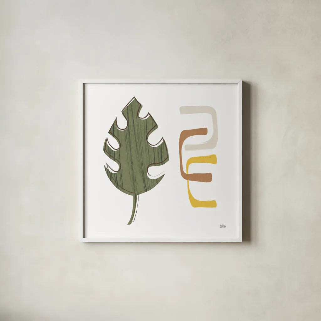 Good Nature I by Melissa Averinos. Shown in a crisp white glass frame for a clean and minimalist style. Available as an archival giclee rolled canvas, fine art paper, or poster print. SKU 57300a.