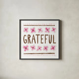 Grateful by Melissa Averinos. Shown in a sleek black glass frame for a contemporary gallery look. Available as an archival giclee rolled canvas, fine art paper, or poster print. SKU 59981a.