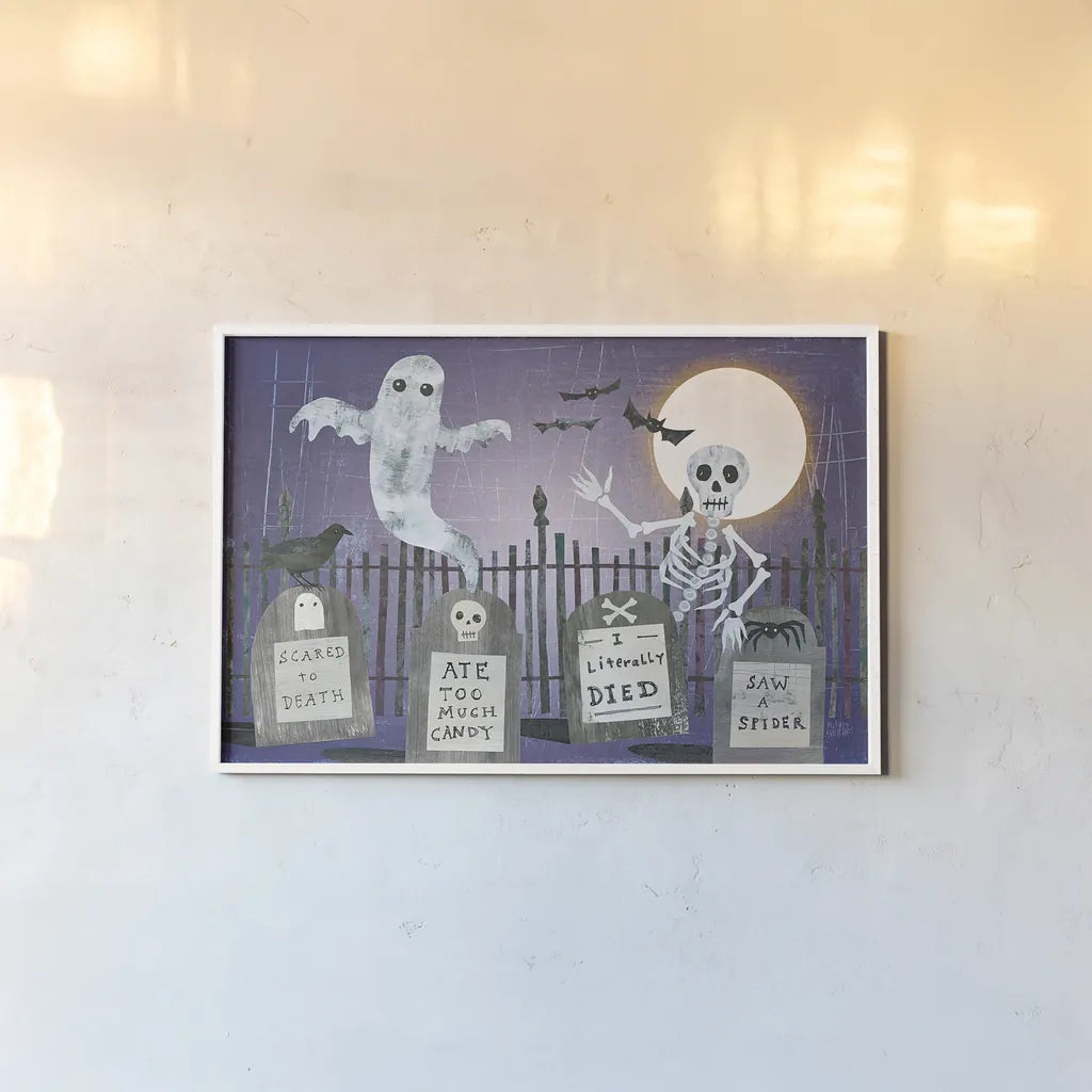 Gravetown V by Melissa Averinos. shown as a paper print in a white frame. Available as a archival giclee rolled canvas, fine art paper, or poster print. SKU 37420i.