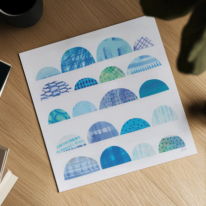 Half Moon Abstract I by Melissa Averinos. Shown as a detailed flat fine art print, highlighting archival giclee quality. Available as an archival giclee rolled canvas, fine art paper, or poster print. SKU 32875a.