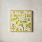 Harbor Windows III by Melissa Averinos. Shown in a natural wood glass frame for a timeless modern aesthetic. Available as an archival giclee rolled canvas, fine art paper, or poster print. SKU 24992a.