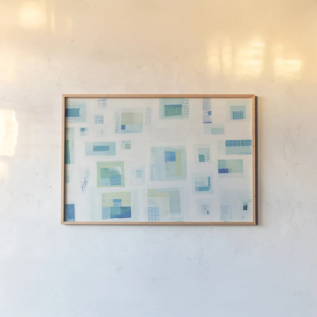 Harbor Windows V Crop by Melissa Averinos. shown as a paper print in a natural frame. Available as a archival giclee rolled canvas, fine art paper, or poster print. SKU 24994i.