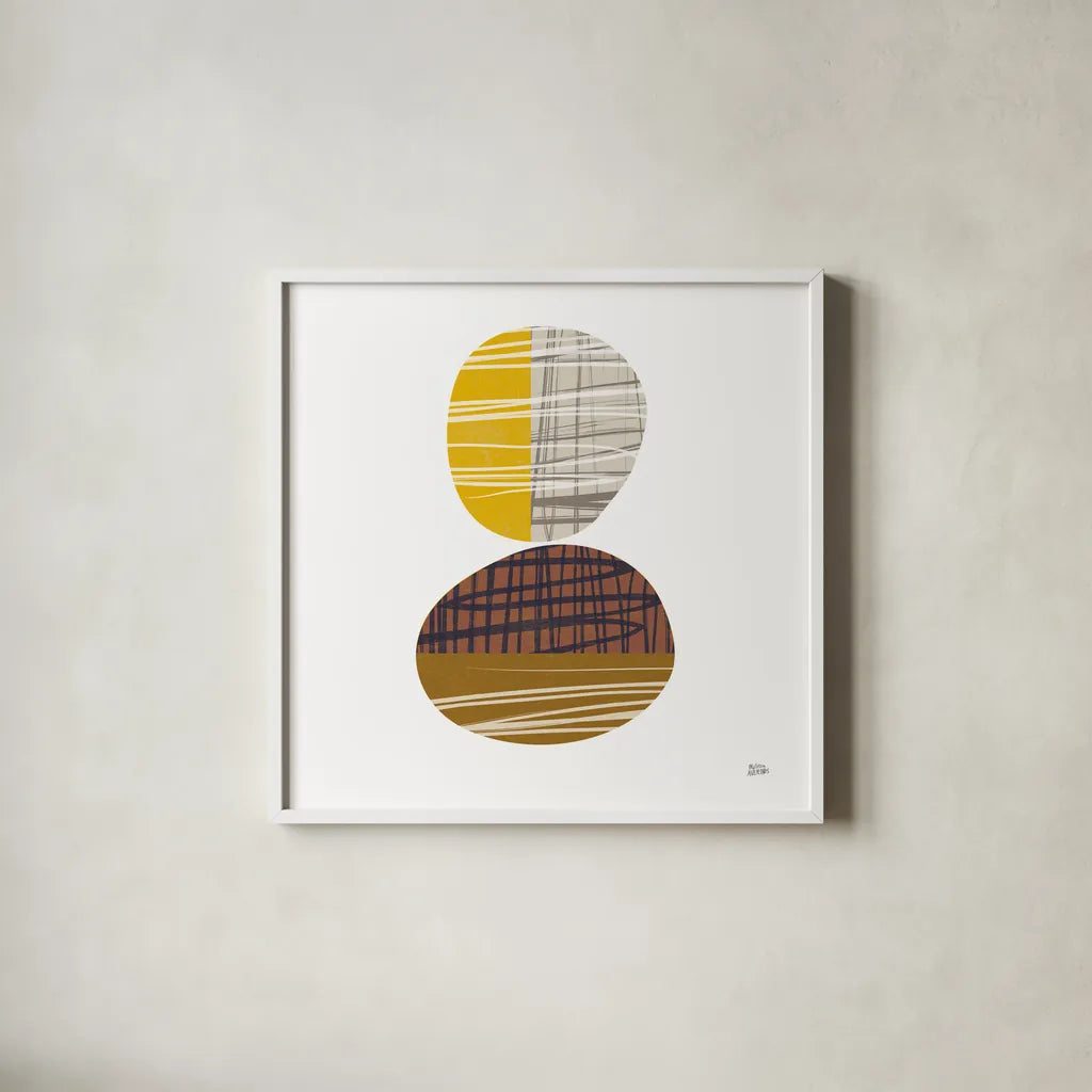 In Good Company I by Melissa Averinos. Shown in a crisp white glass frame for a clean and minimalist style. Available as an archival giclee rolled canvas, fine art paper, or poster print. SKU 57298a.