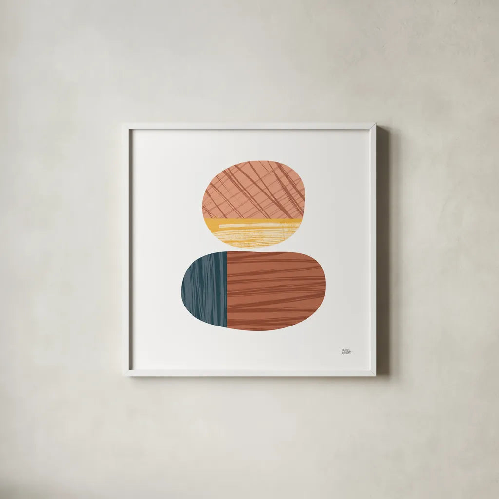 In Good Company II Pink by Melissa Averinos. Shown in a crisp white glass frame for a clean and minimalist style. Available as an archival giclee rolled canvas, fine art paper, or poster print. SKU 71367a.