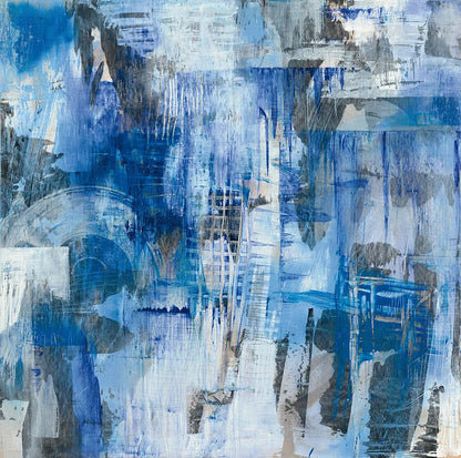 Industrial Blue by Melissa Averinos. SKU 27610a. Archival Giclee Fine art print for wall decor.