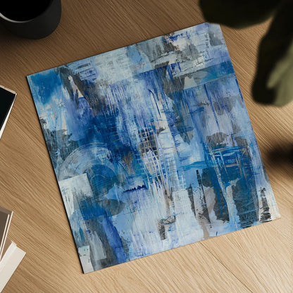 Industrial Blue by Melissa Averinos. Shown as a detailed flat fine art print, highlighting archival giclee quality. Available as an archival giclee rolled canvas, fine art paper, or poster print. SKU 27610a.