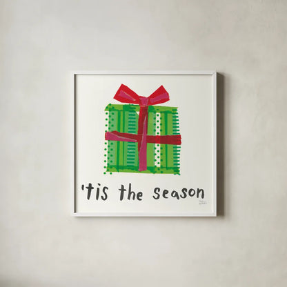 Joyful Season III by Melissa Averinos. Shown in a crisp white glass frame for a clean and minimalist style. Available as an archival giclee rolled canvas, fine art paper, or poster print. SKU 35344a.