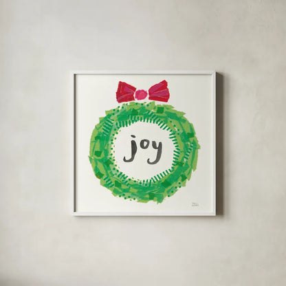 Joyful Season IV by Melissa Averinos. Shown in a crisp white glass frame for a clean and minimalist style. Available as an archival giclee rolled canvas, fine art paper, or poster print. SKU 35345a.