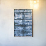 Kanari I Indigo by Melissa Averinos. shown as a paper print in a natural frame. Available as a archival giclee rolled canvas, fine art paper, or poster print. SKU 43113h.