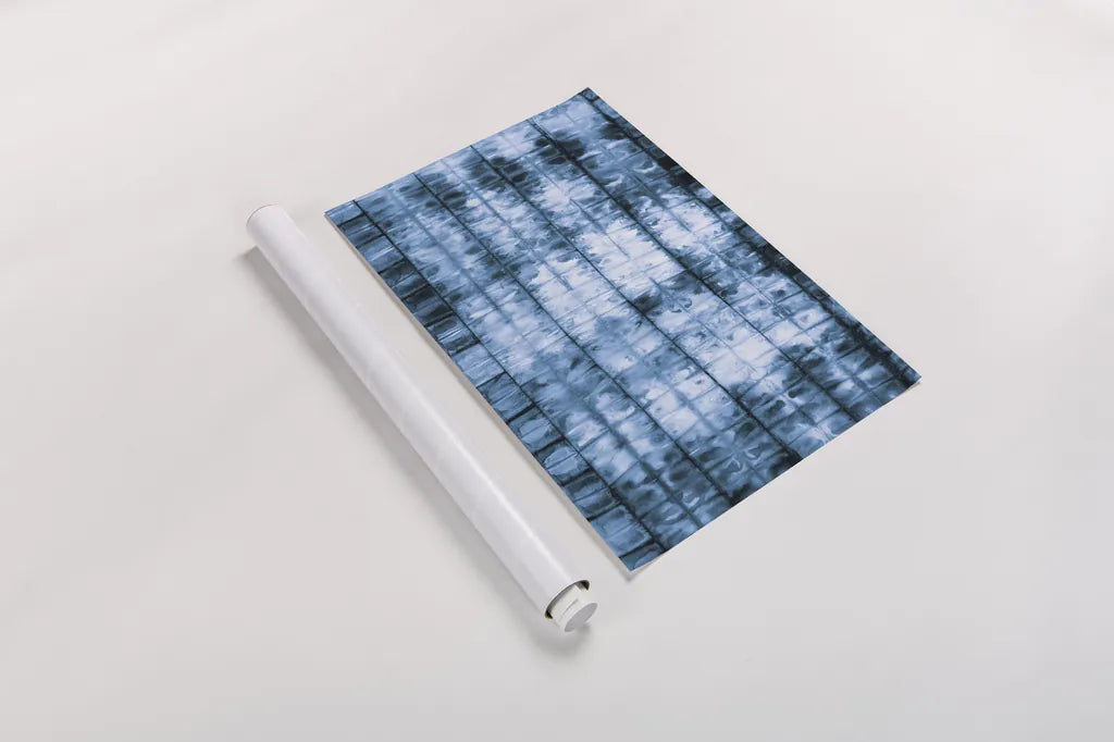Kanari II Indigo by Melissa Averinos. shown as a rolled paper print. Available as archival giclee rolled canvas, fine art paper, or poster print. SKU 43114h.