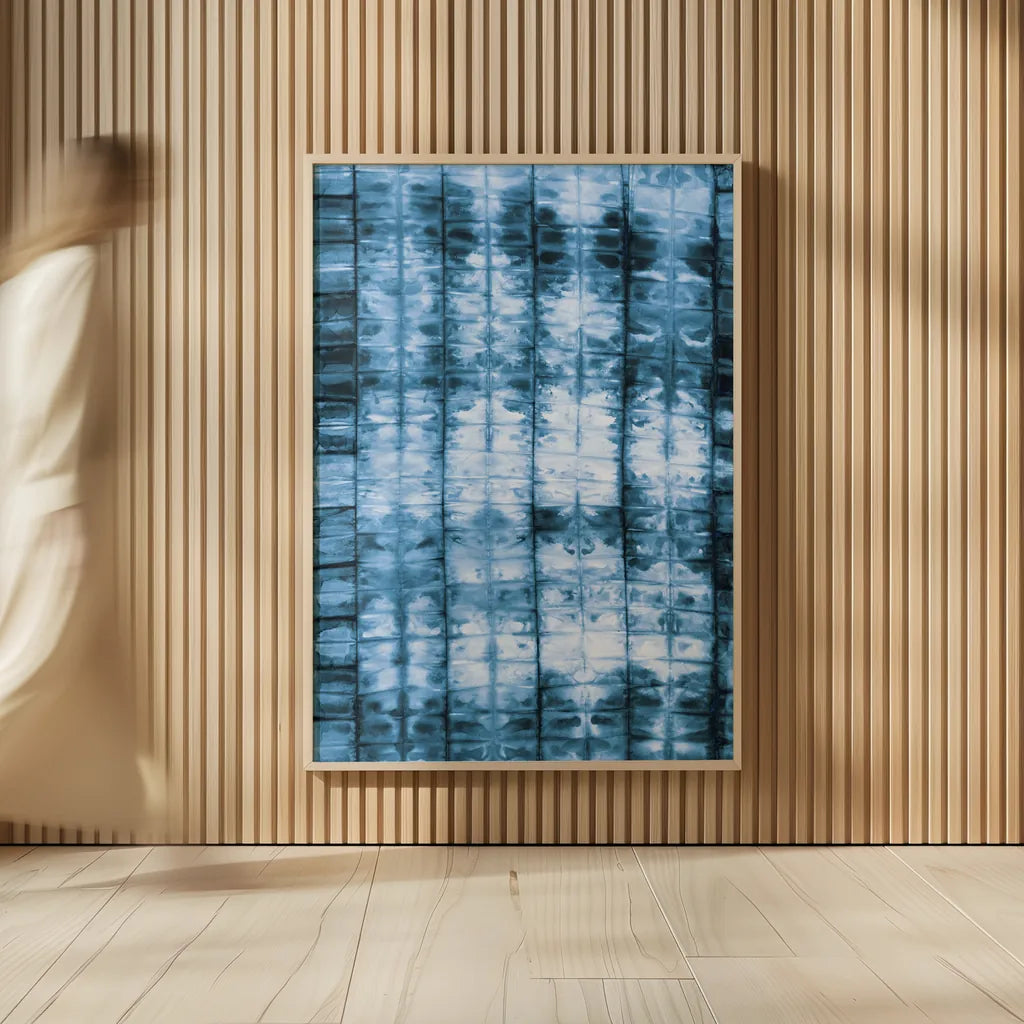 Kanari II Indigo by Melissa Averinos. shown as over sized large wall art. Available as an archival giclee rolled canvas, fine art paper, or poster print. SKU 43114h.