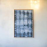 Kanari II Indigo by Melissa Averinos. shown as a paper print in a natural frame. Available as a archival giclee rolled canvas, fine art paper, or poster print. SKU 43114h.