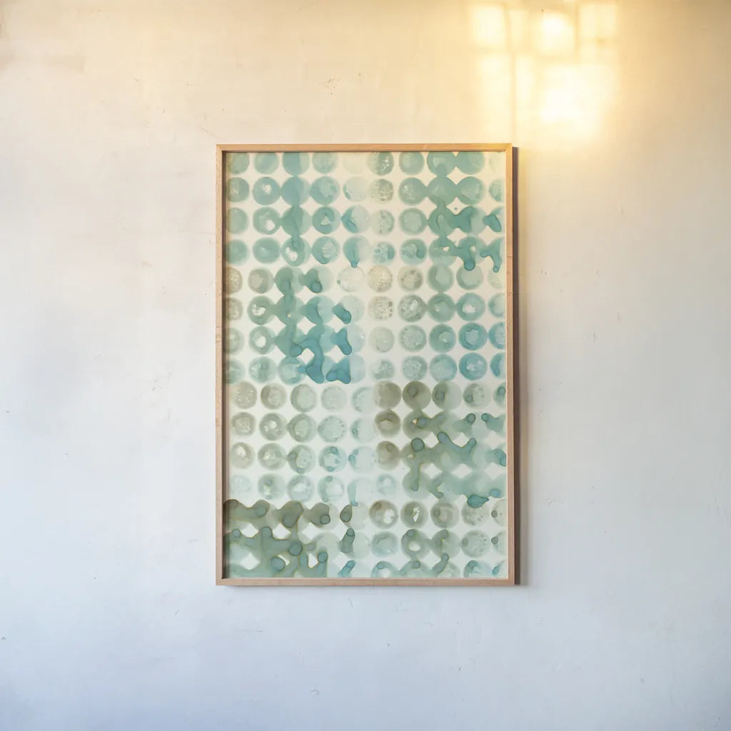Kanari III by Melissa Averinos. shown as a paper print in a natural frame. Available as a archival giclee rolled canvas, fine art paper, or poster print. SKU 42876h.