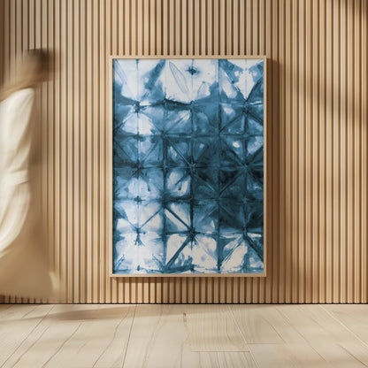 Kanari IV Indigo by Melissa Averinos. shown as over sized large wall art. Available as an archival giclee rolled canvas, fine art paper, or poster print. SKU 43116h.